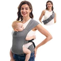 Momcozy foldable hip pouch design for on-the-go, hands-free errands with baby.