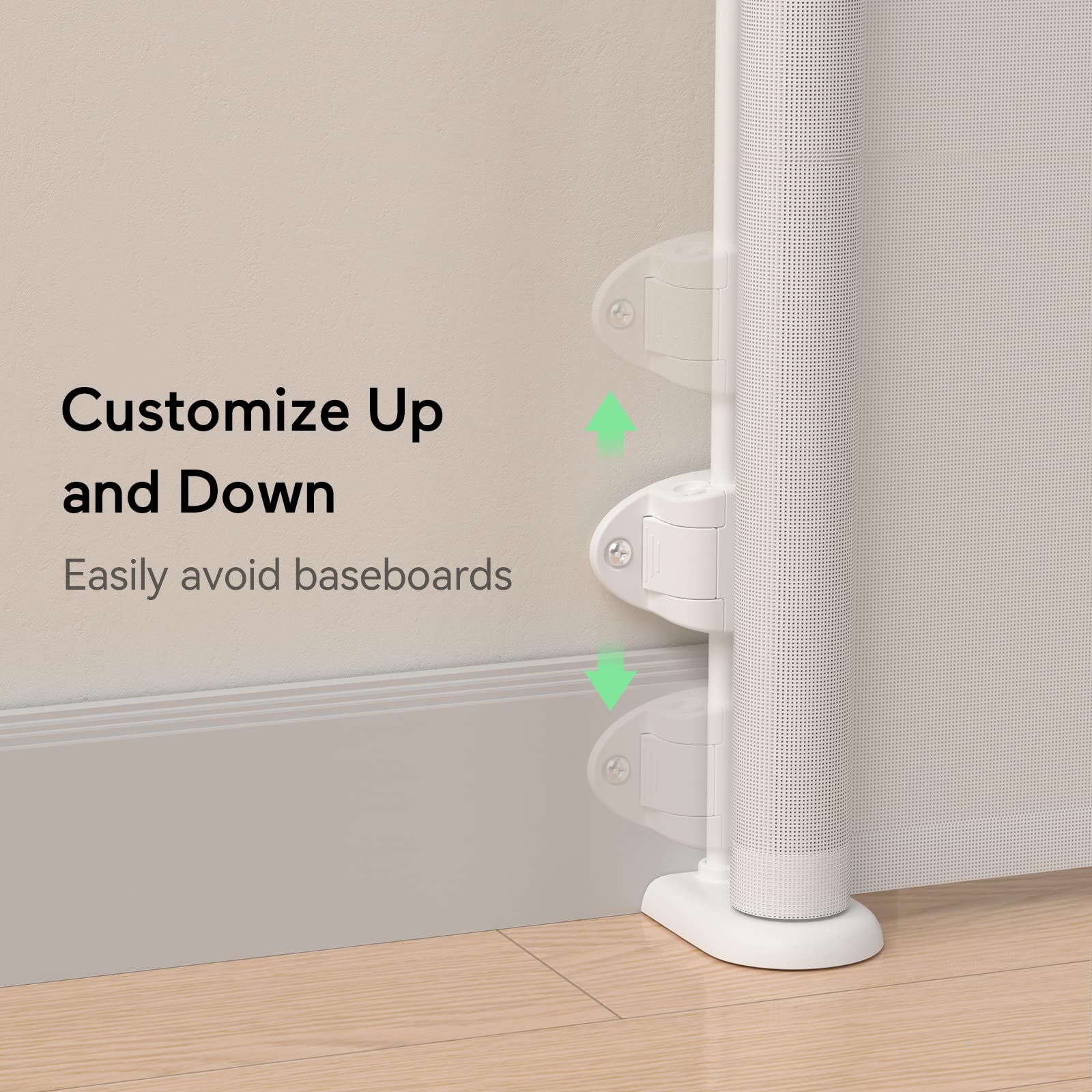 Momcozy gate mesh rolled for easy storage and space-saving setup.