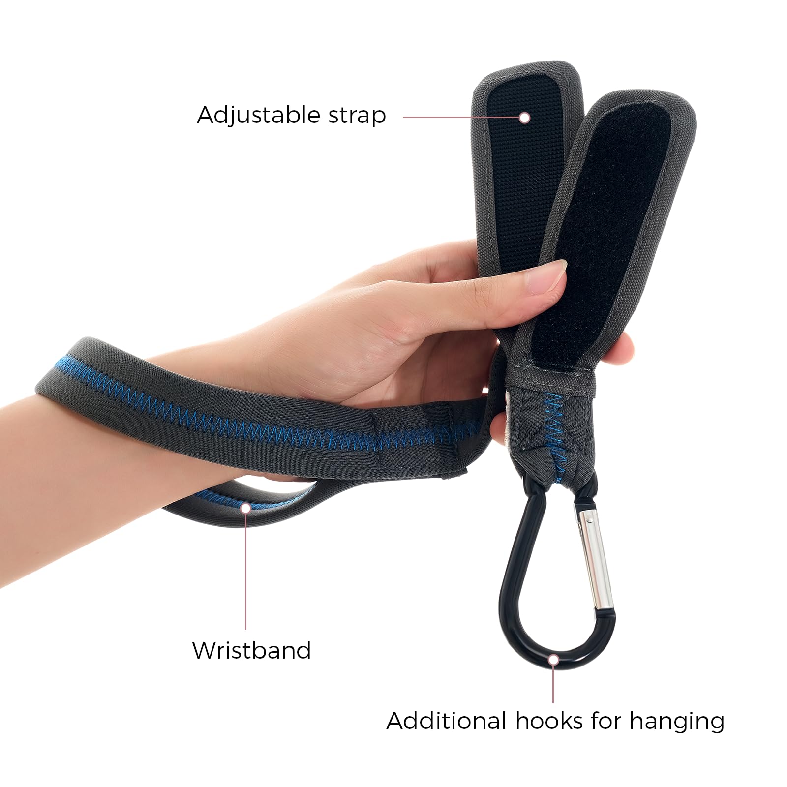 Momcozy handle strap with storage hook holding a small bag