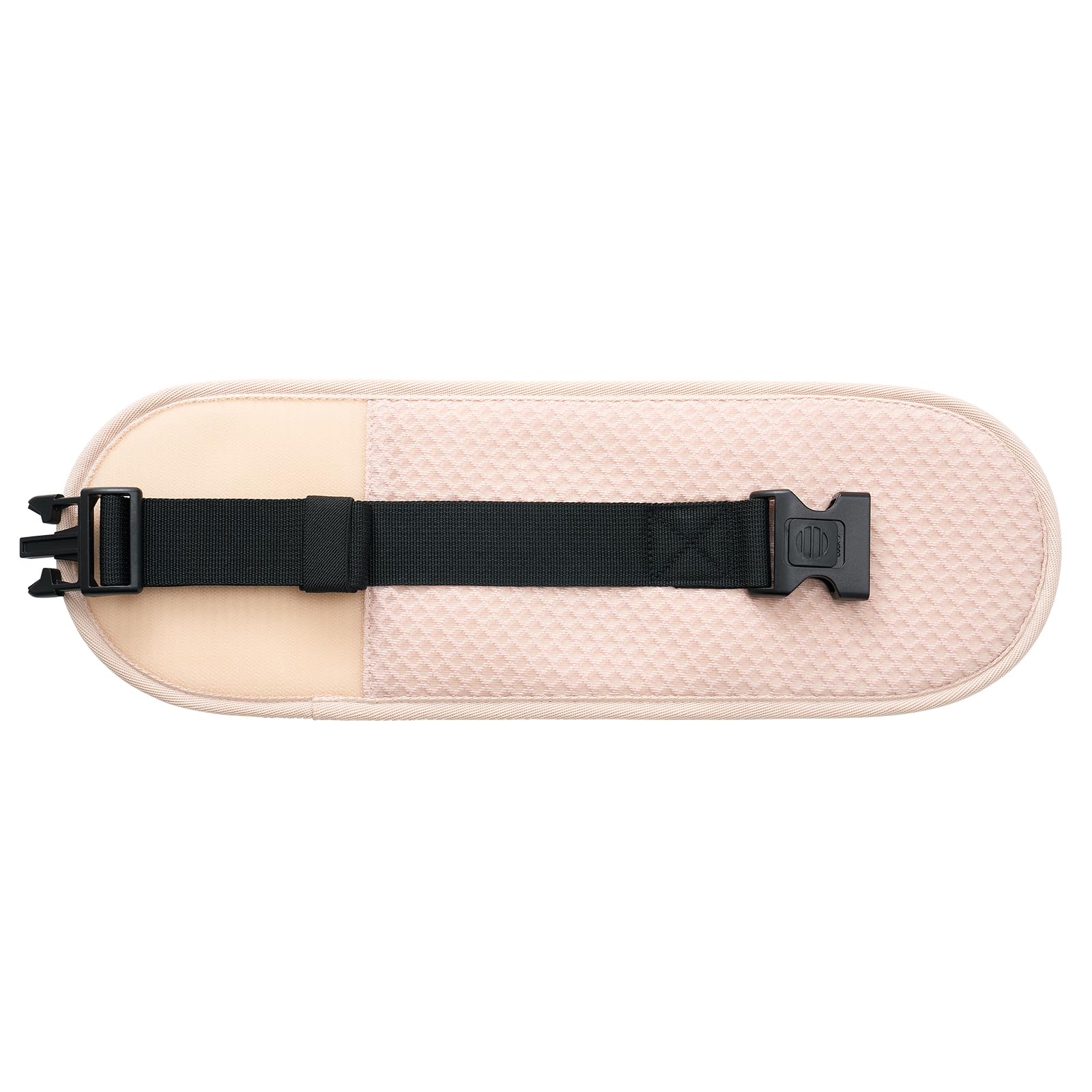 Momcozy hip carrier belt extender demonstrates extended waist support for larger fits.