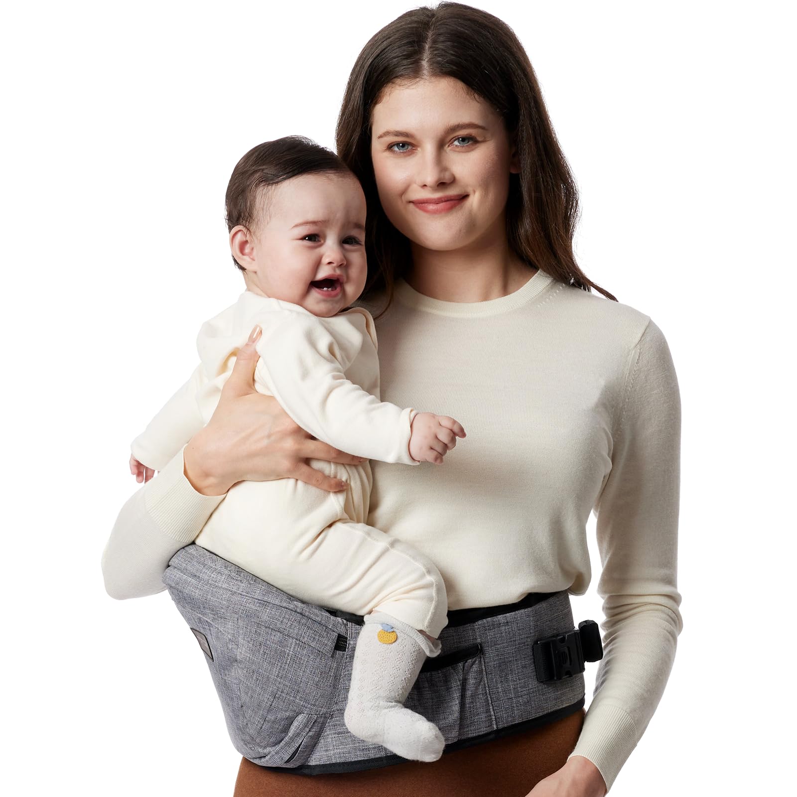 Momcozy Hip Seat Carrier with original 3D abdominal support for balanced weight