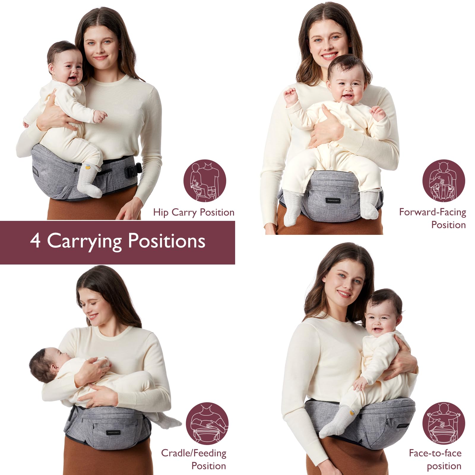 Momcozy hip seat lightweight and foldable for travel