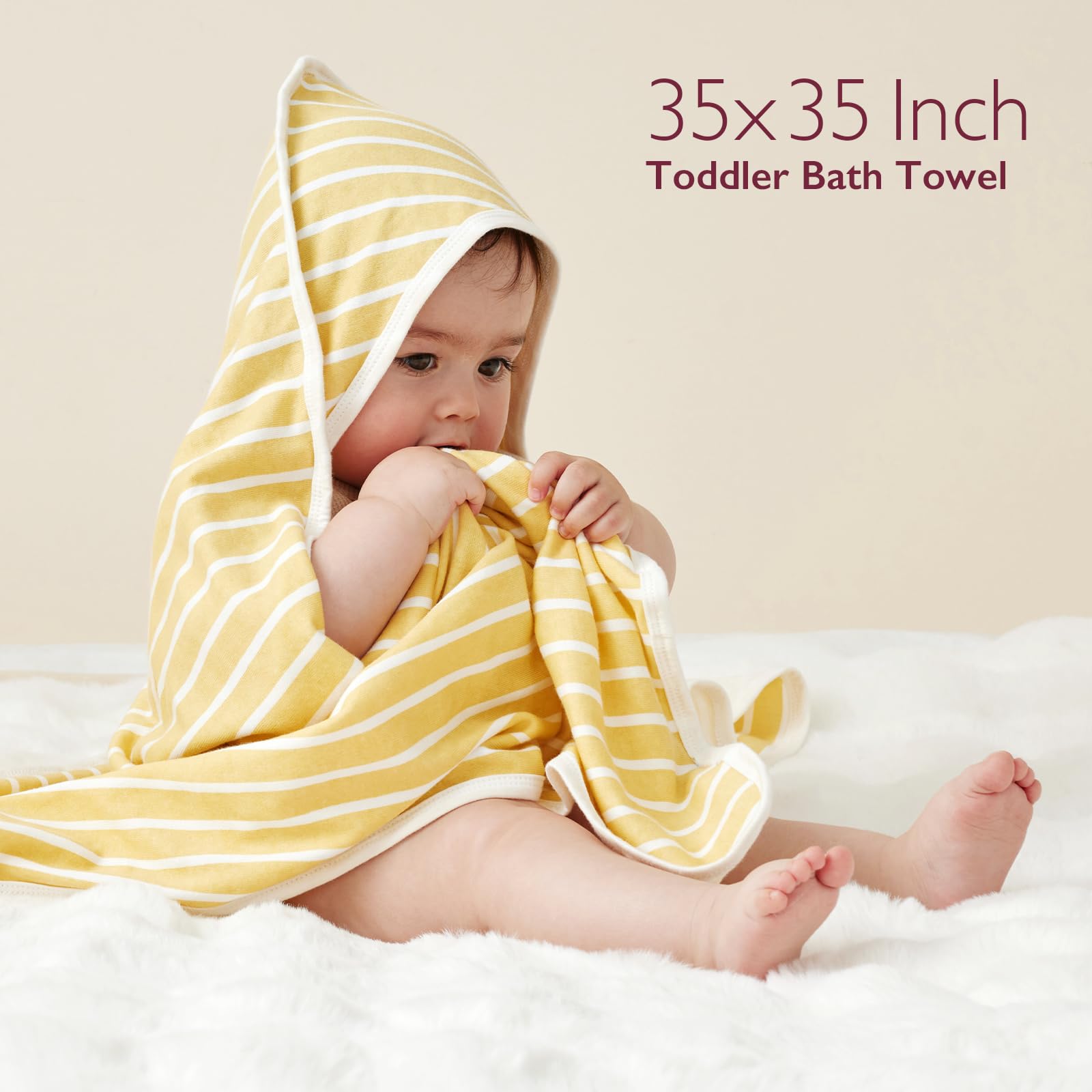 Momcozy Hooded Baby Towel Lemon Leaves gift box ready packaging for new parents.