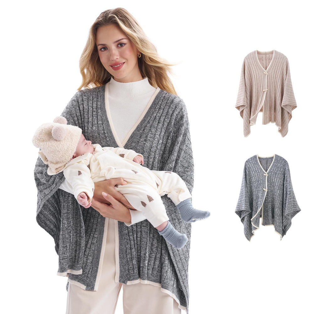 Momcozy knit nursing cover with 360-degree coverage for discreet feeding anywhere