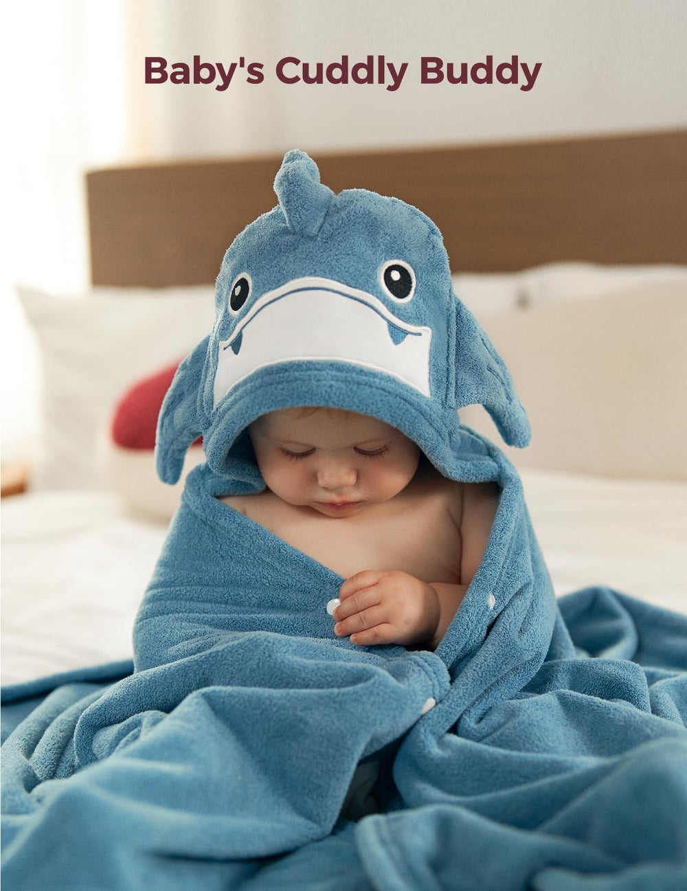 Momcozy large hooded towel 28x55 inches wraps babies securely