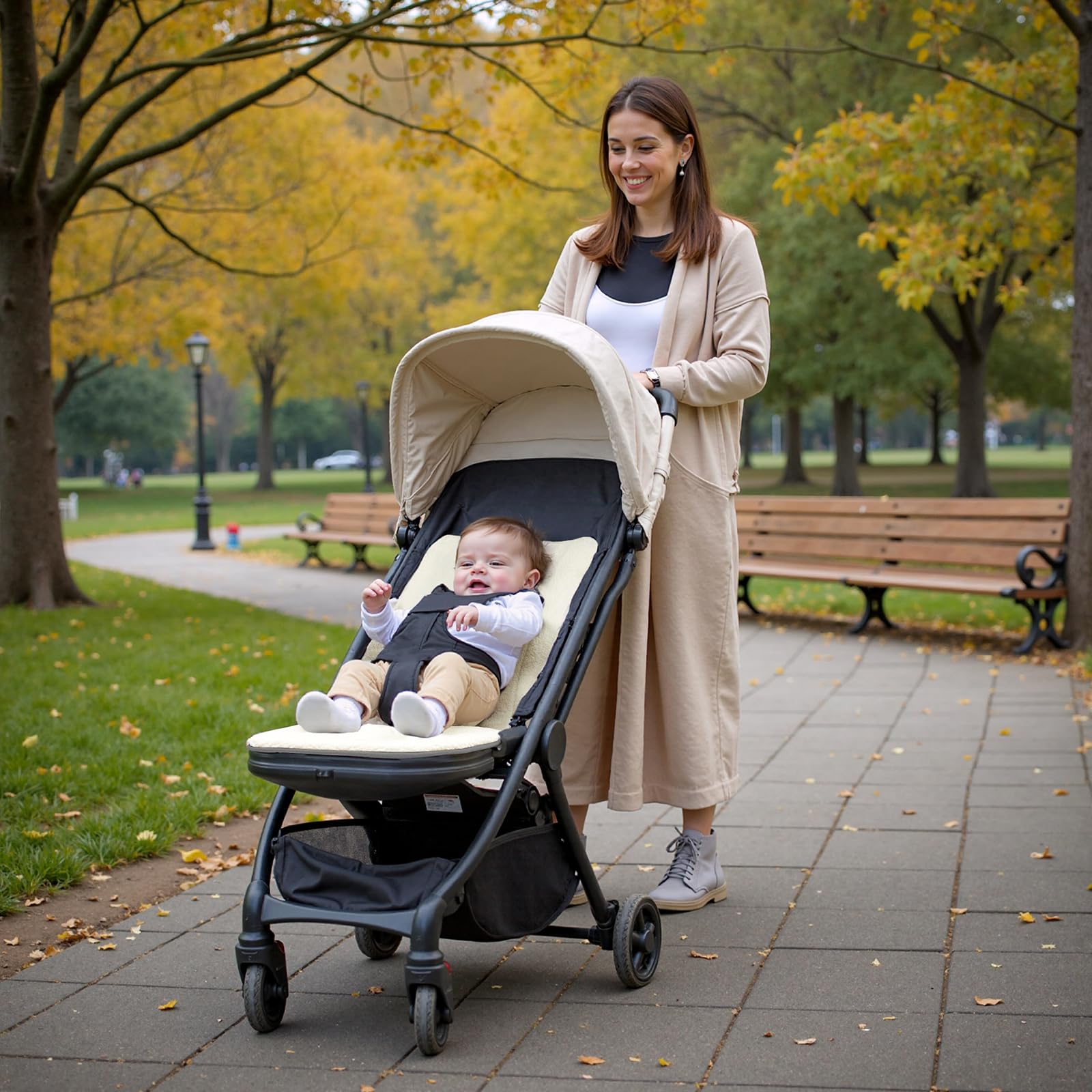 Momcozy lightweight travel liner keeps baby comfortable on the go.