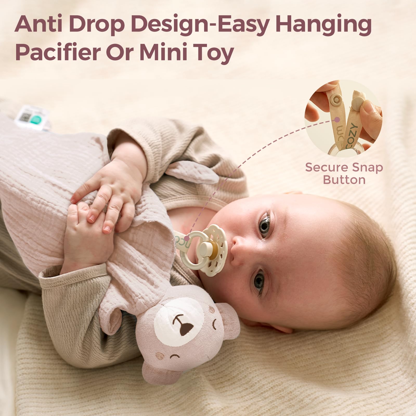 Momcozy Lovey four knotted corners encourage tactile exploration