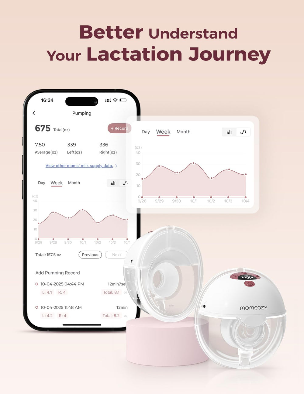 Momcozy M5 Baby Mouth tech provides comfortable latch-like suction sessions.