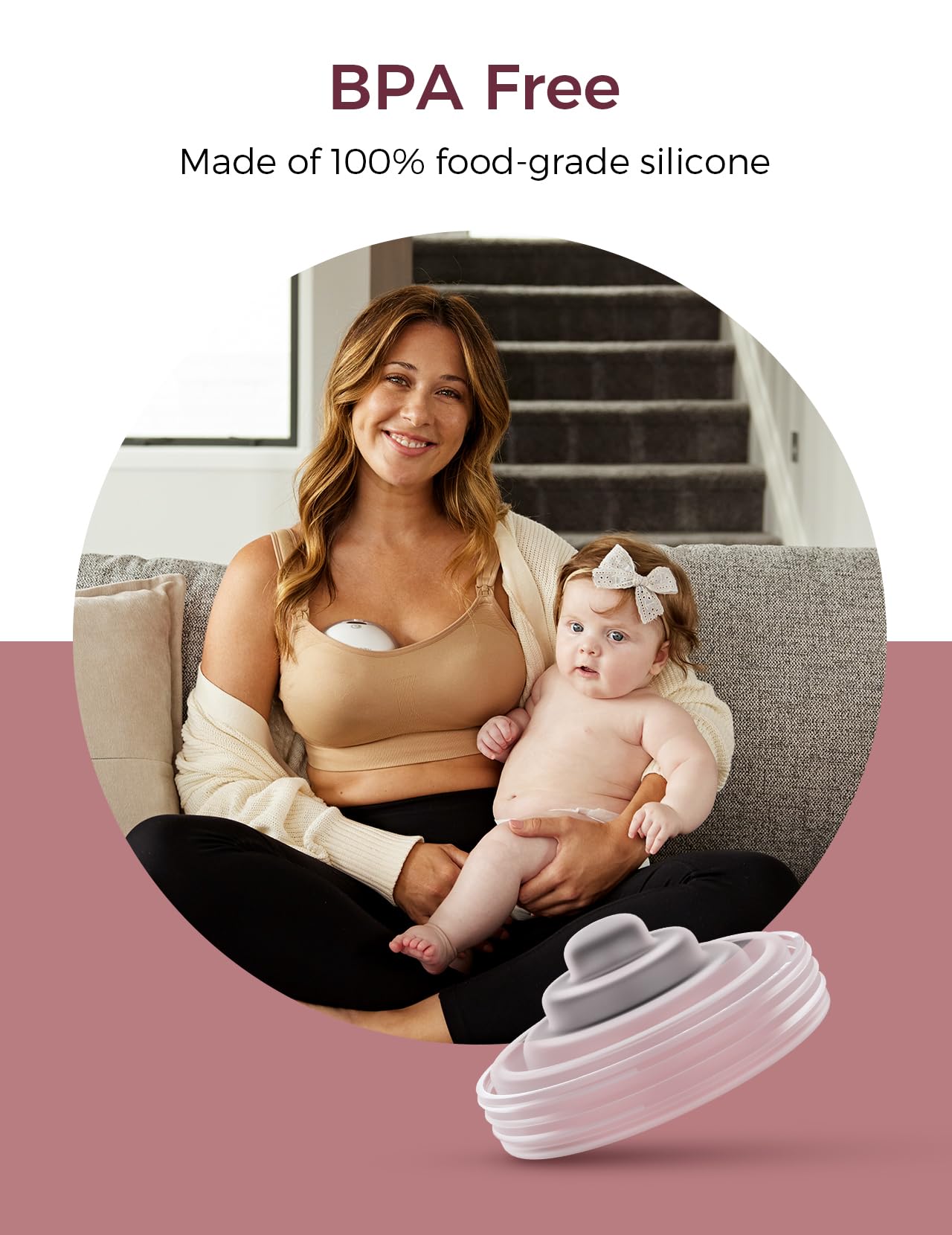 Momcozy M5 easy cleaning pump parts help quick hygiene after use.