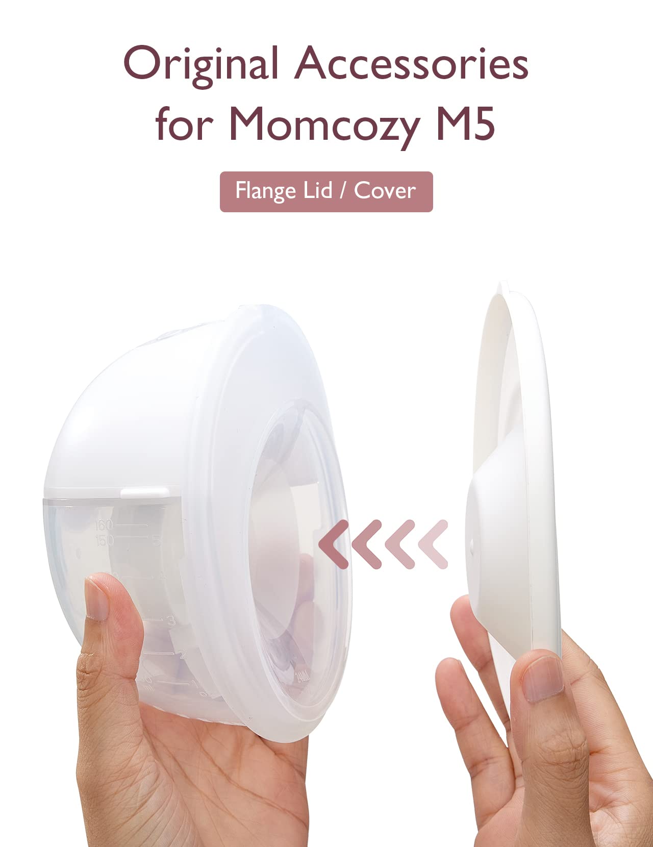 Momcozy M5 flange cover fits wearable pump only, ensuring proper seal.