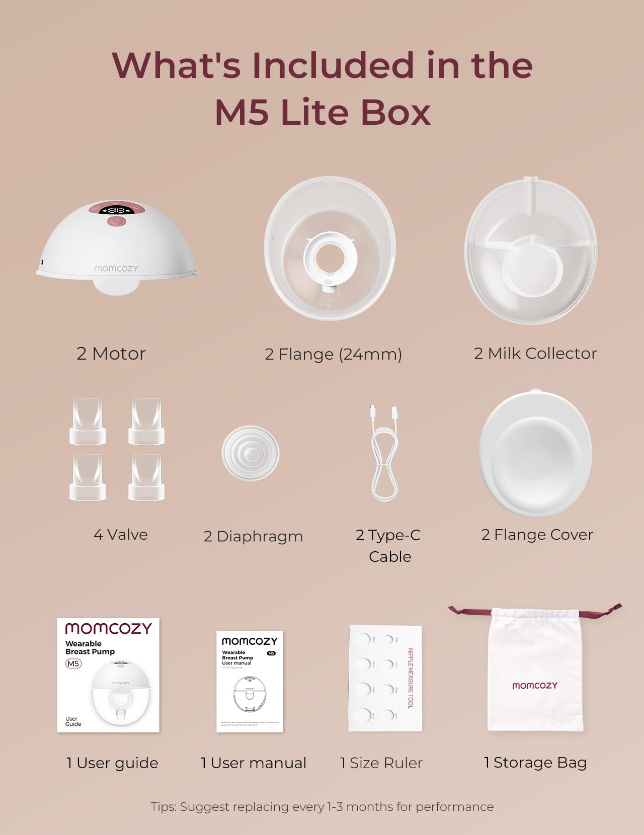 Momcozy M5 Lite 2-pack cozy red set for busy days.