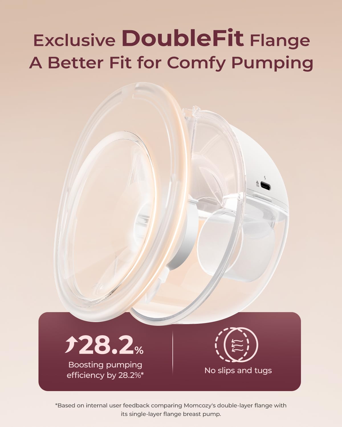 Momcozy M5 Lite baby-like suction demonstrates natural milk flow.