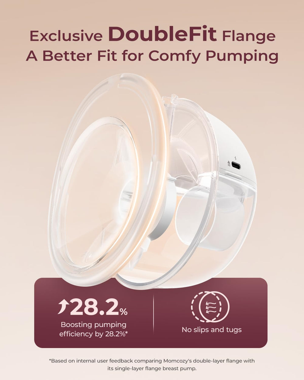 Momcozy M5 Lite baby-like suction demonstrates natural milk flow.