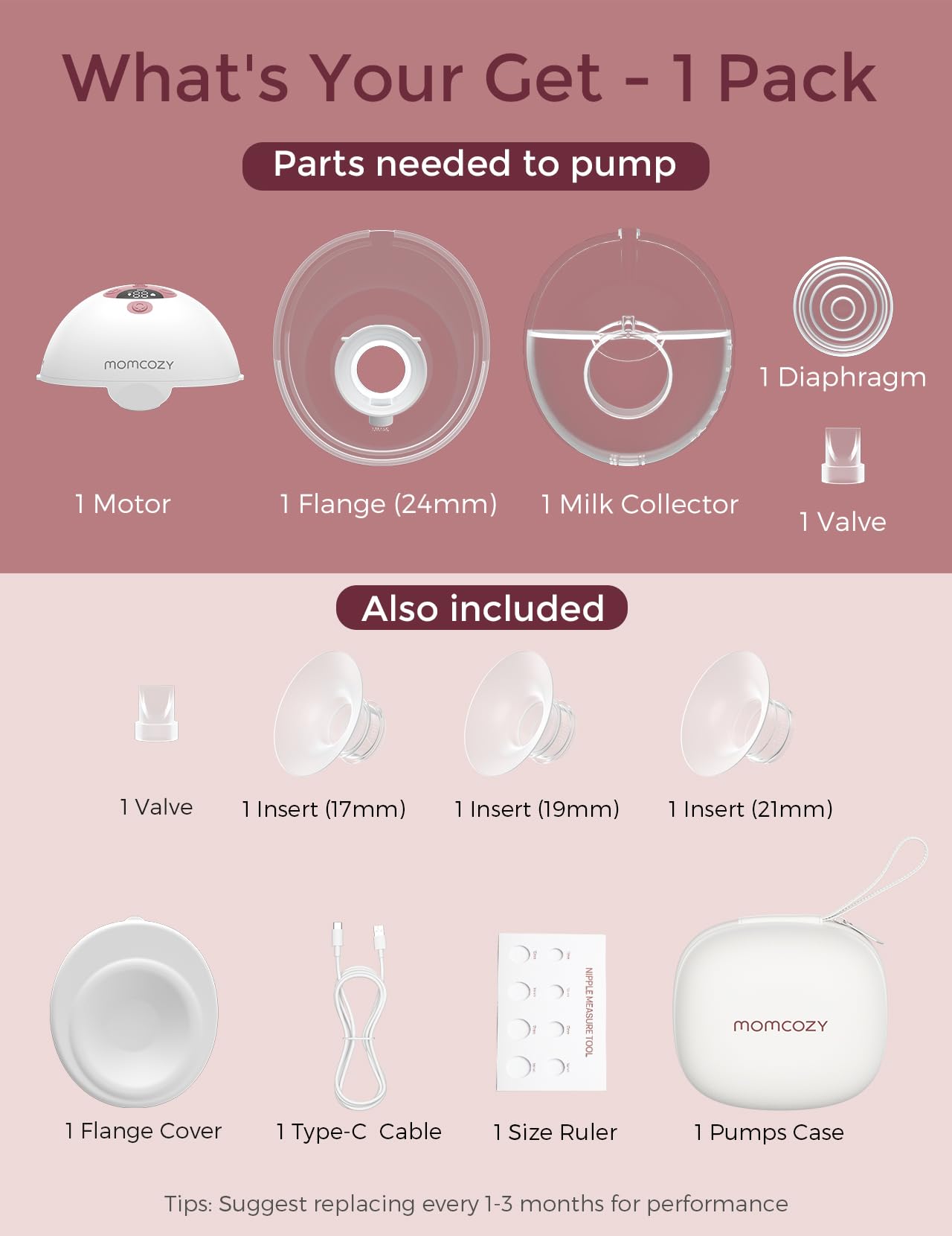 Momcozy M5 portable wearable pump for hands-free pumping anywhere.