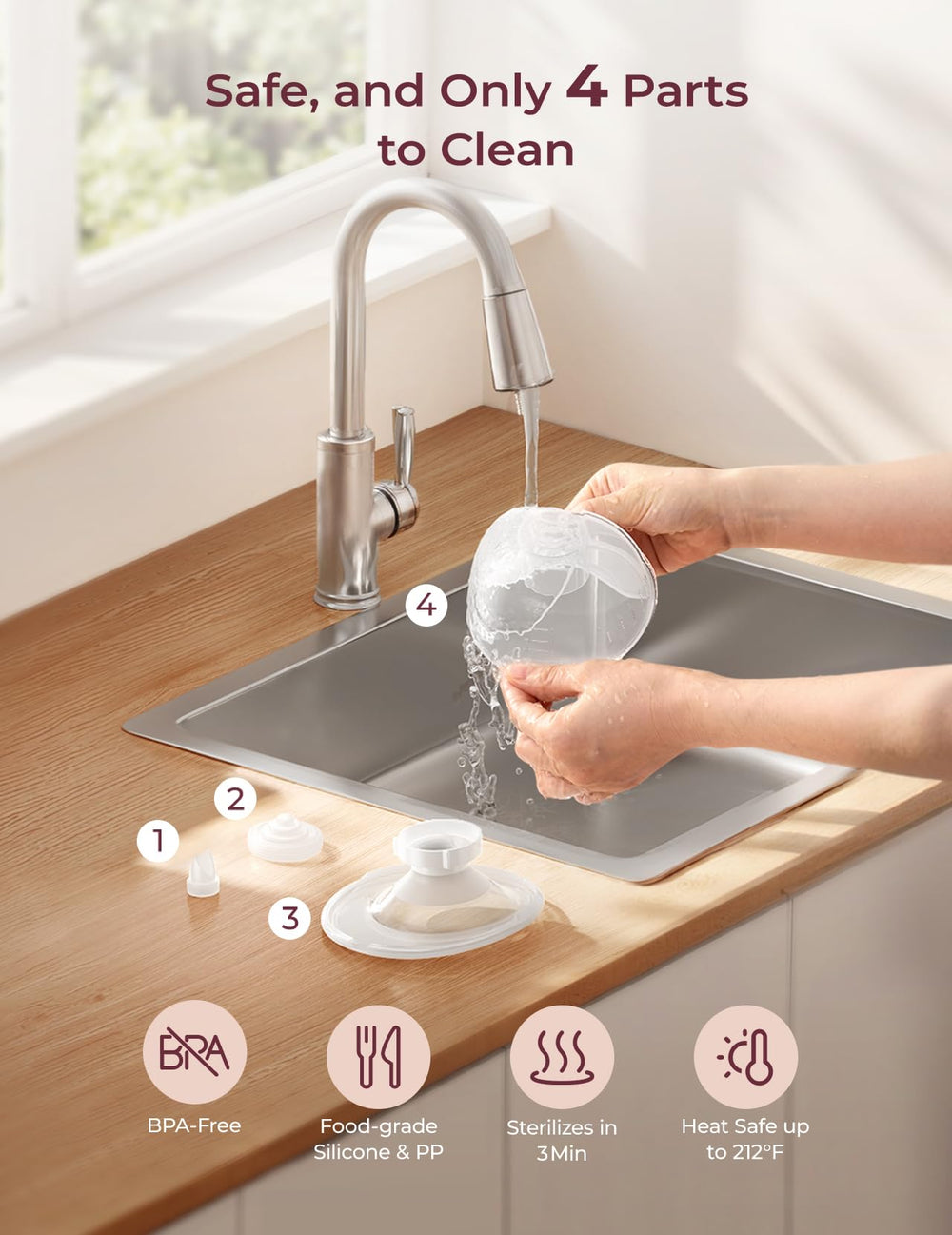 Momcozy M5 control panel showing modes and suction levels
