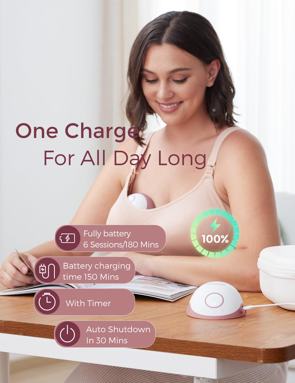 Momcozy M6 DoubleFit flange in soft silicone for comfortable fit