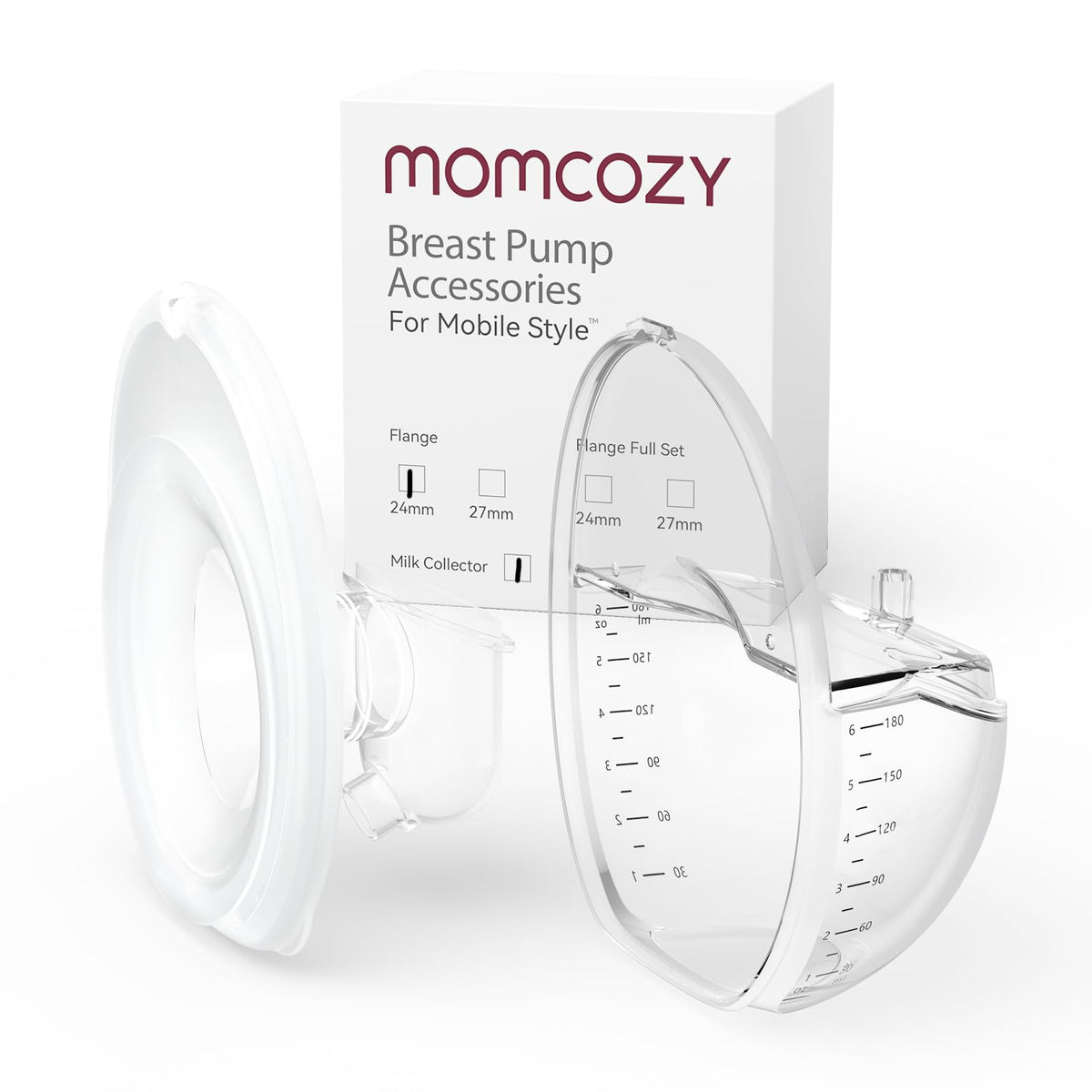Momcozy M6 flange 24mm for a secure seal and efficient milk transfer