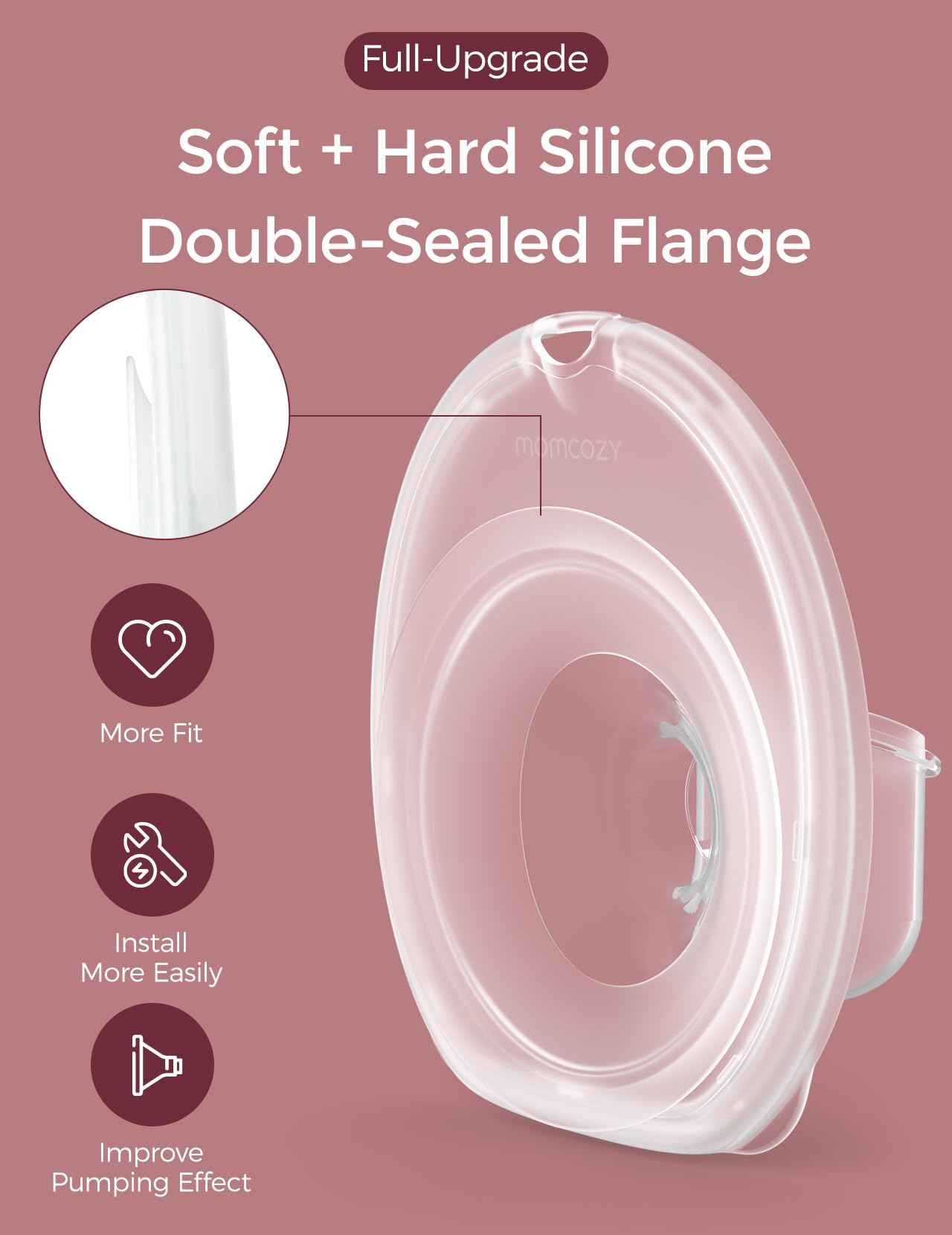 Momcozy M6 milk collector showing spill-free collection