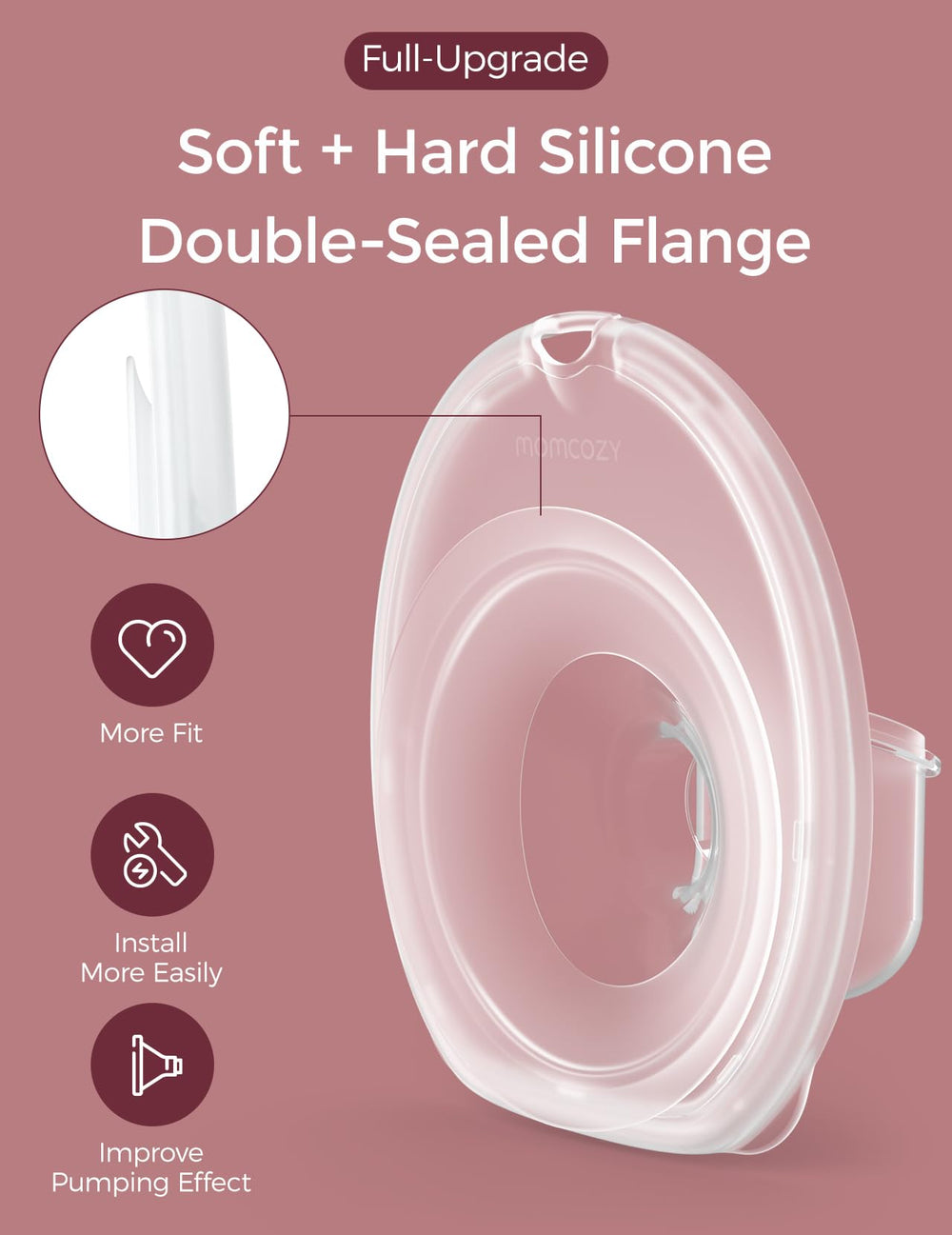 Momcozy M6 milk collector showing spill-free collection