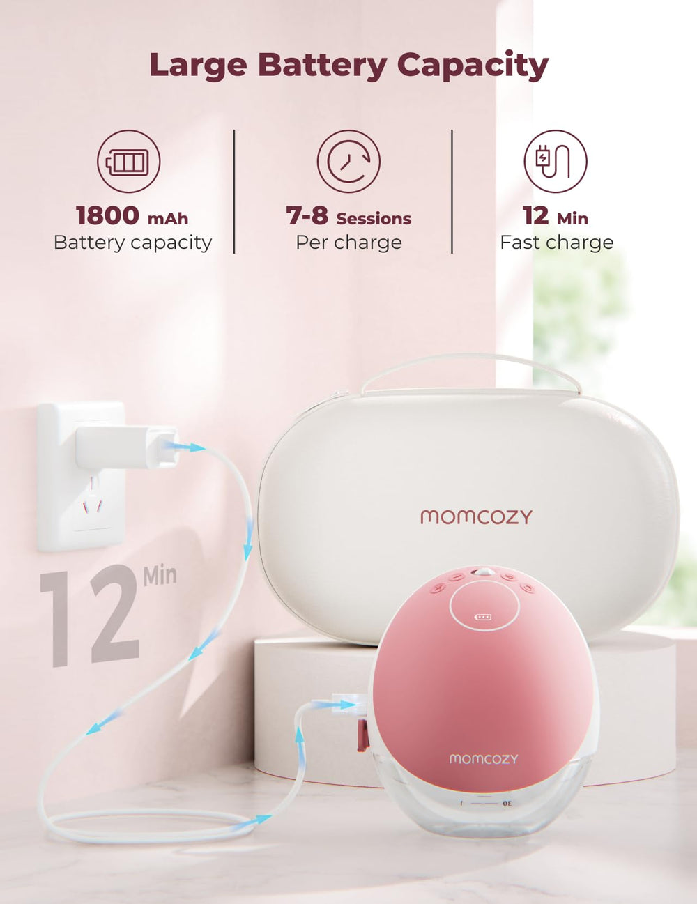 Momcozy M9 doublefit flange design for comfortable contact.