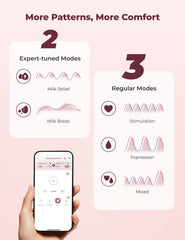 Momcozy M9 modes panel with personalized options for comfort.