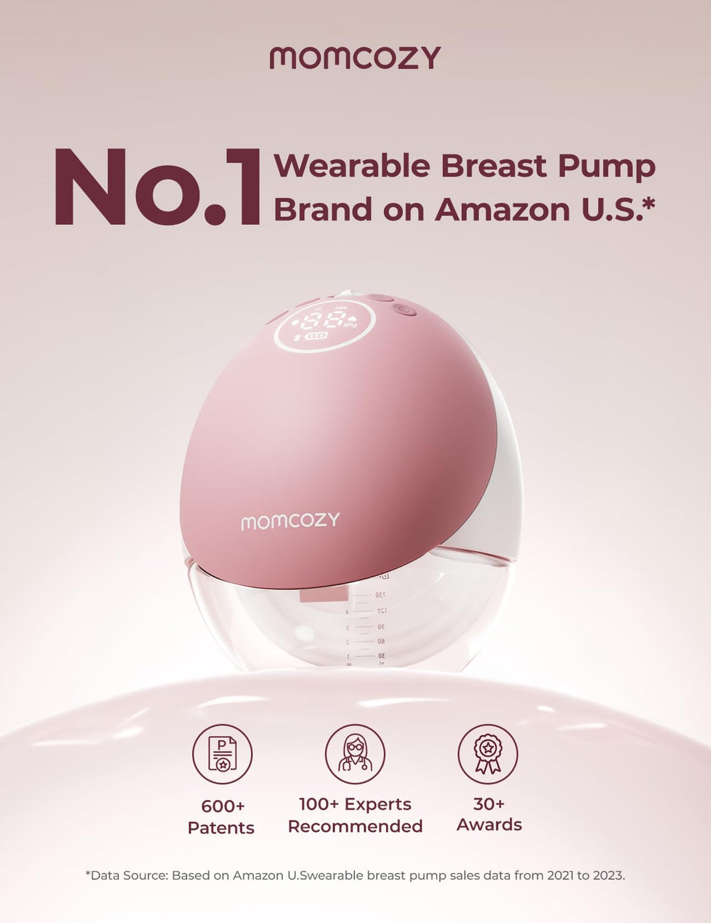 Momcozy M9 compact pump with one-day charge and few parts.