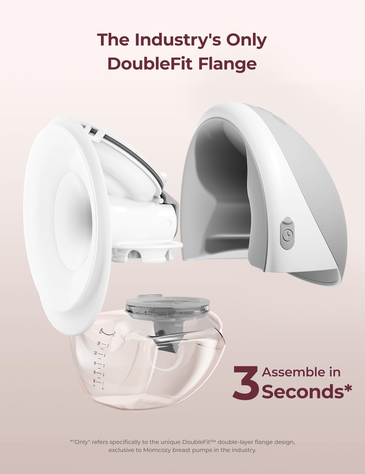 Momcozy M9 quiet pump, 3rd-gen design for discreet pumping.