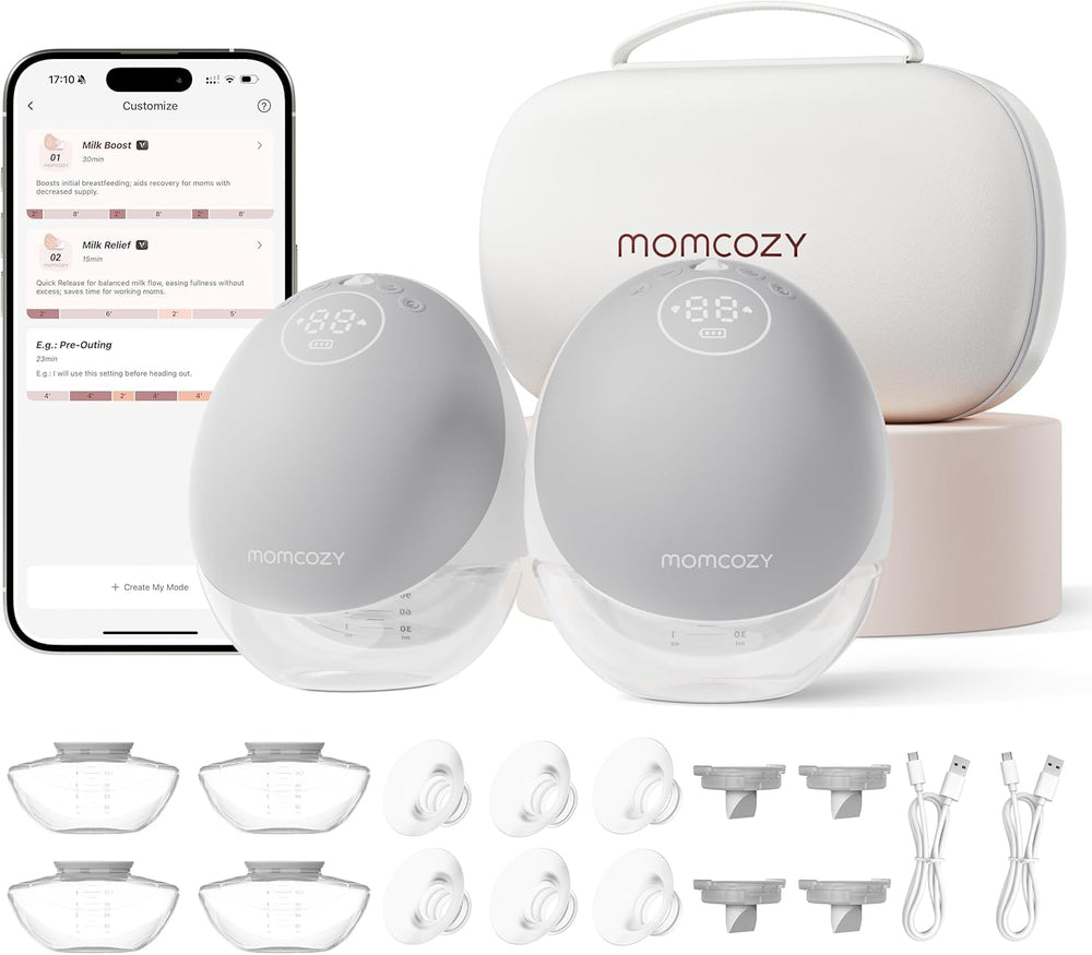 Momcozy M9 upgraded mobile flow pump control for hands-free pumping