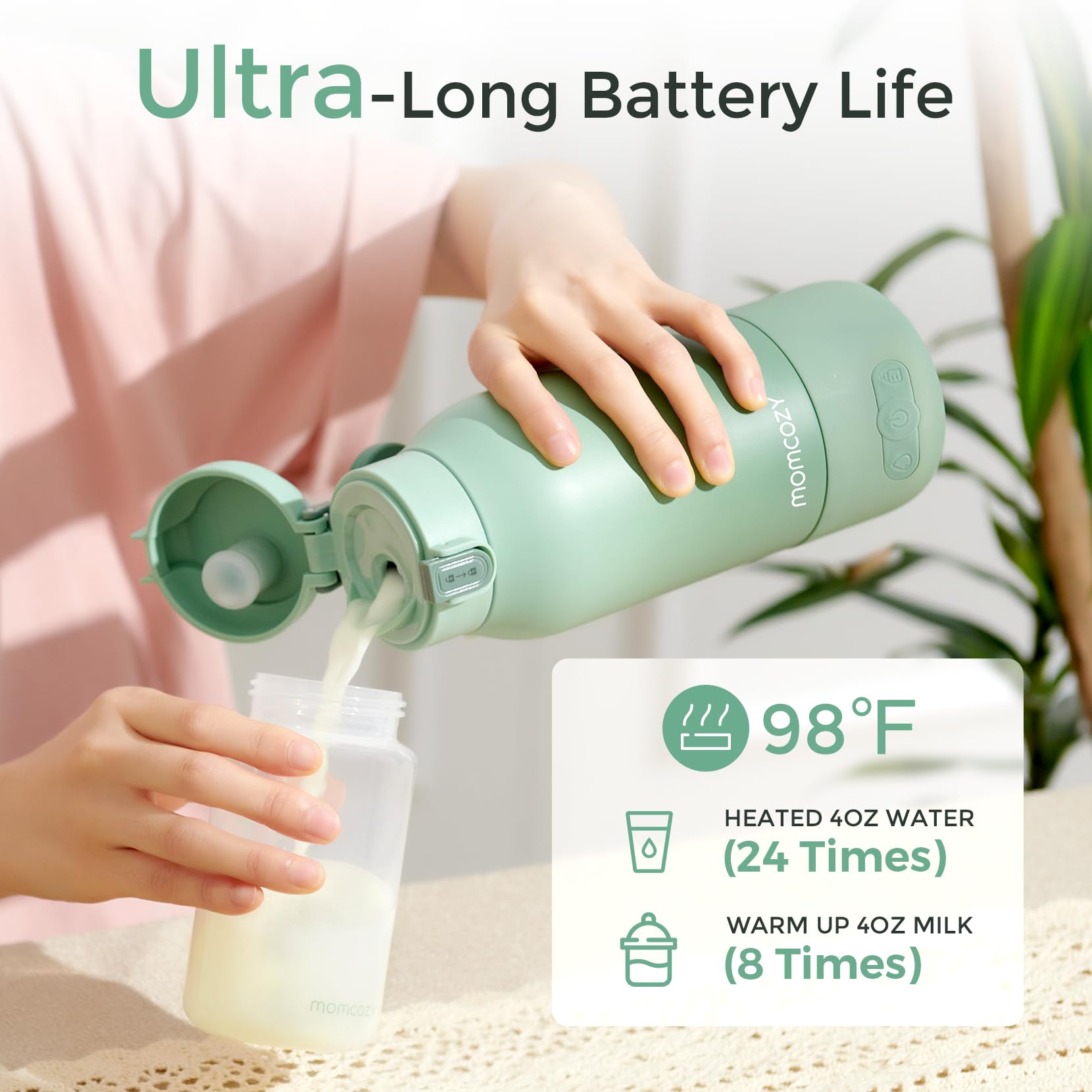 Momcozy milk warmer breast milk mode with precise temperature presets
