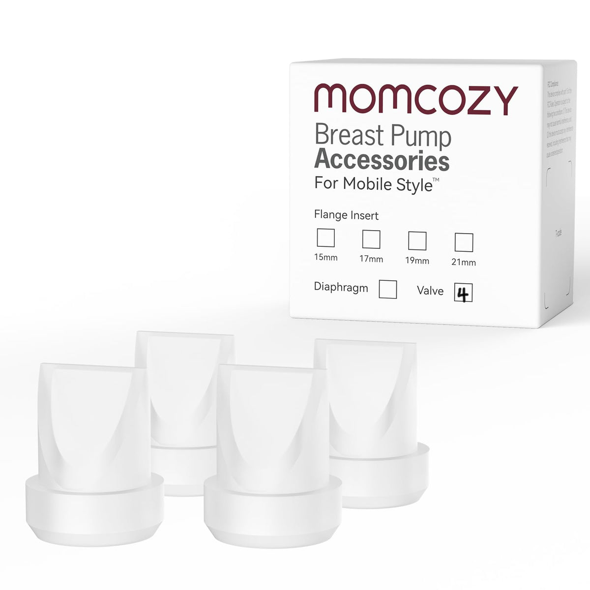Momcozy Mobile Style M6 duckbill valve shown for precise milk drainage.