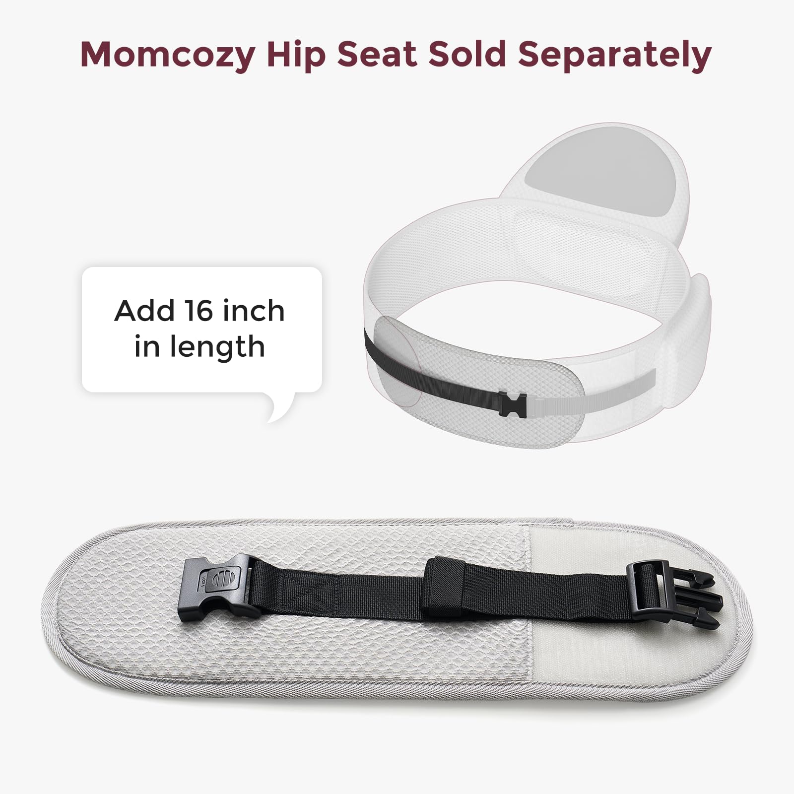 Momcozy Belt Extender for Move2Fit, simplified attachment enhances fit.