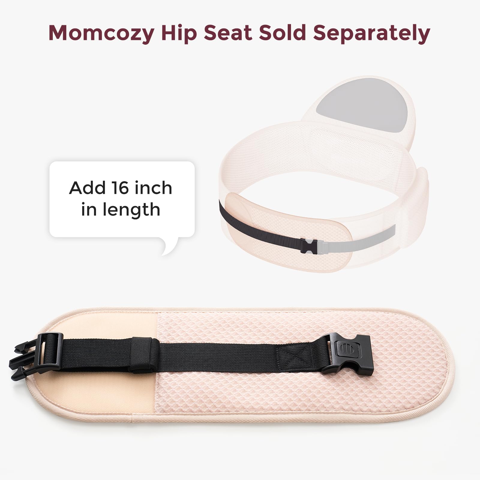 Momcozy Move2Fit compatibility extender enables secure, comfortable carrying.