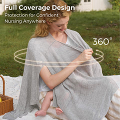 Momcozy multi-use feeding shawl doubles as stroller cover and light blanket.