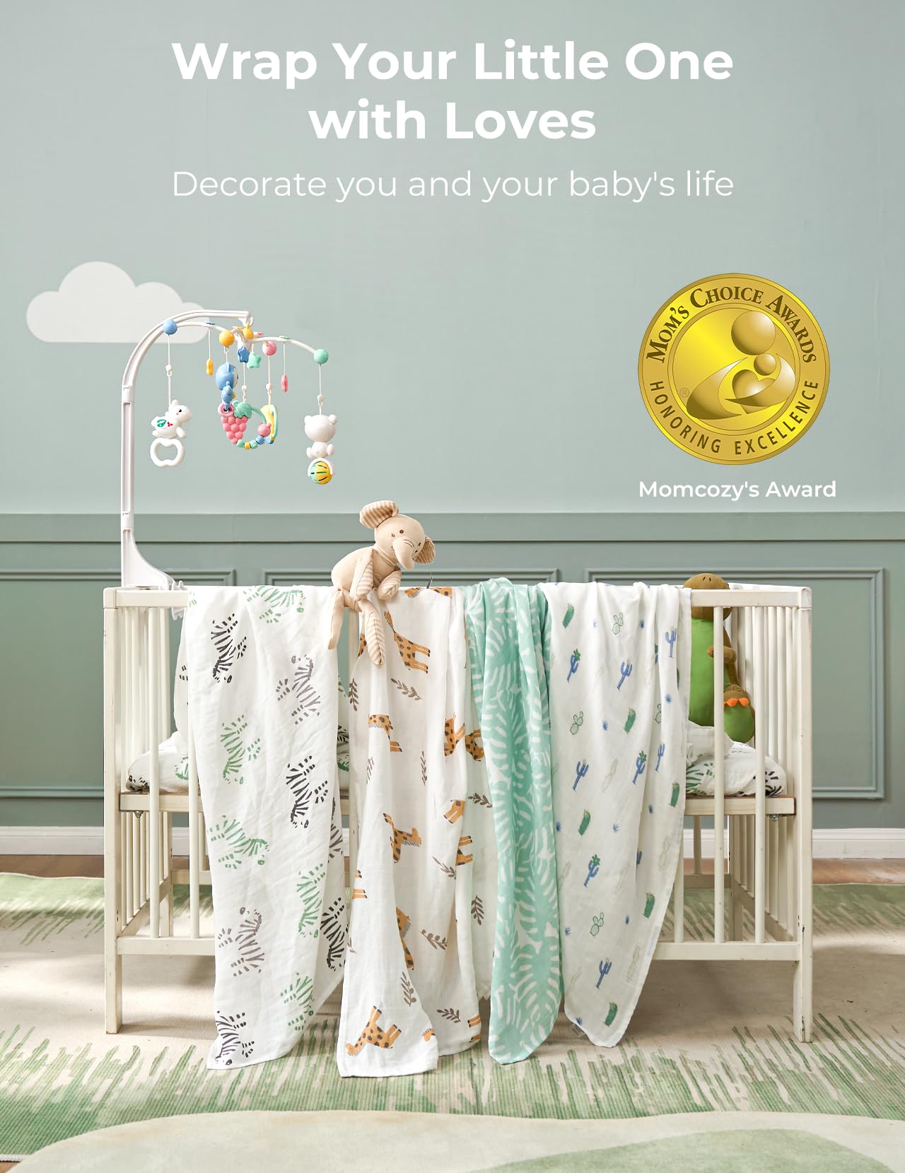 Momcozy Multipurpose Swaddle Cover, perfect nursing cover and sunshade.