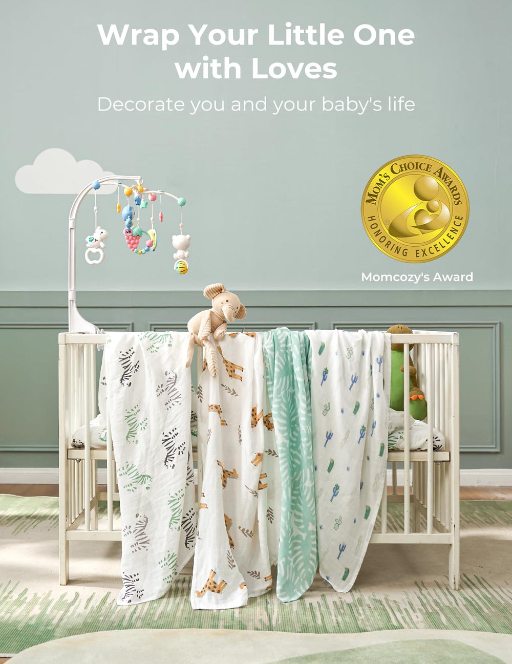 Momcozy Multipurpose Swaddle Cover, perfect nursing cover and sunshade.
