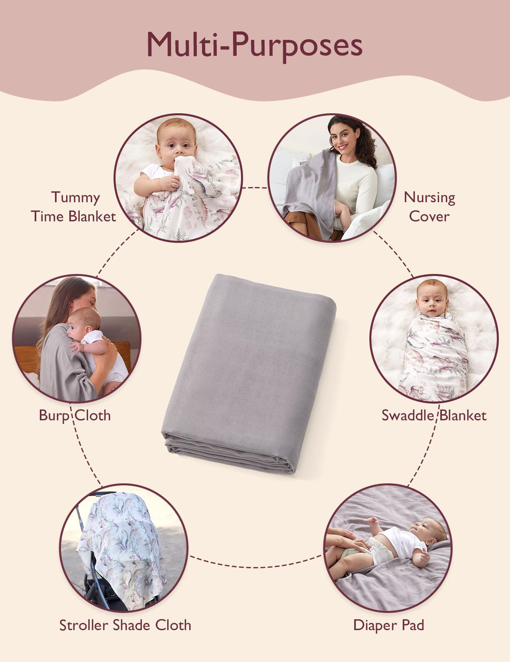 Momcozy multiuse blanket serves as nursing cover, burp cloth, and more.
