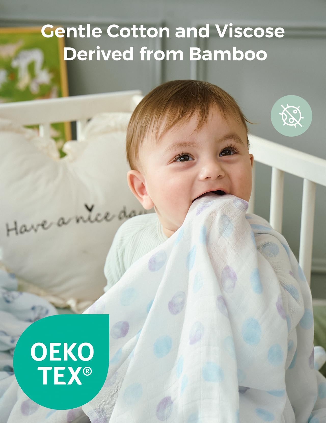 Momcozy breathable double layer muslin promotes airflow for baby