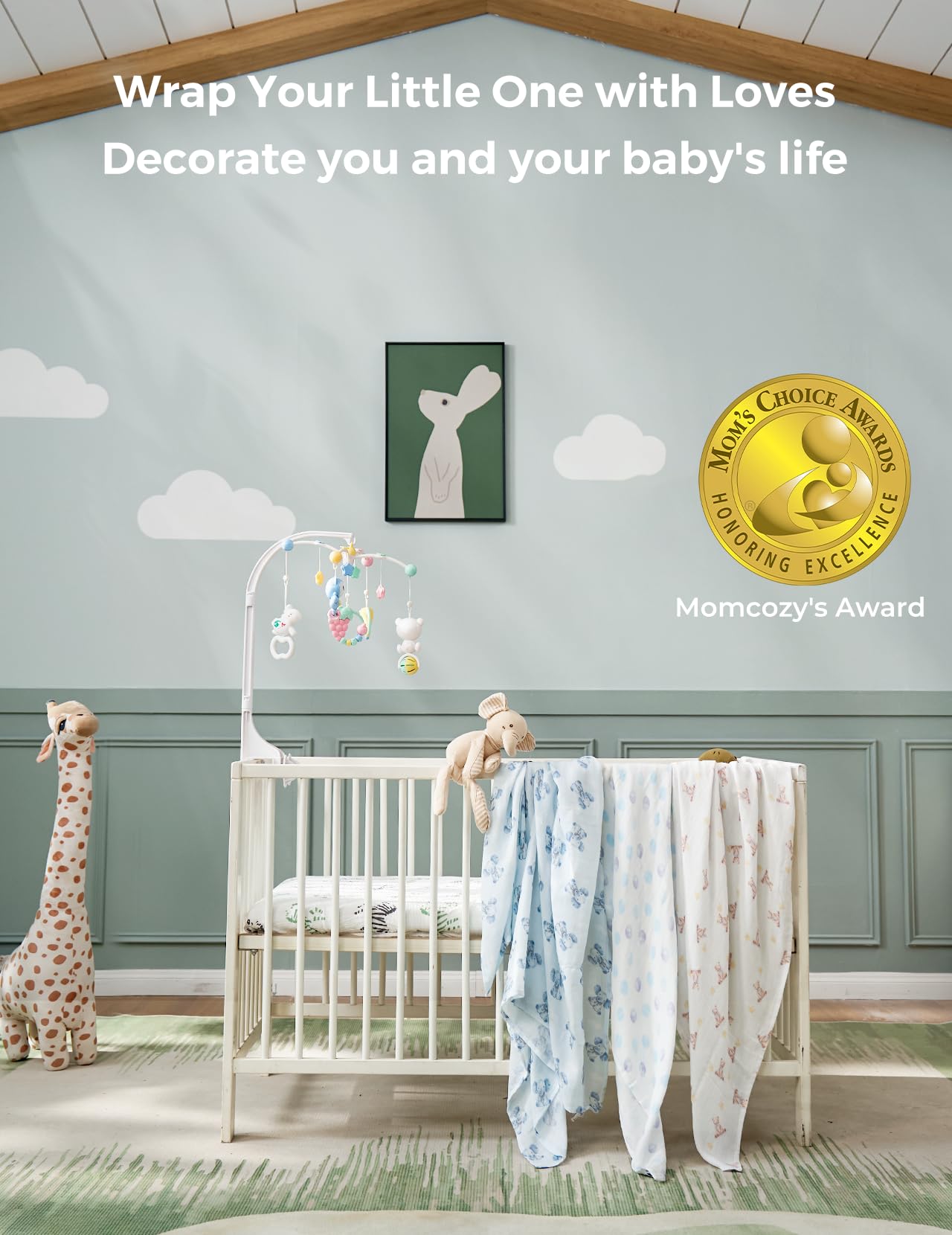 Momcozy swaddle blanket presented as a thoughtful gift option