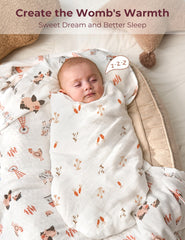 Momcozy muslin swaddle's large size enables versatile wrapping and layering.