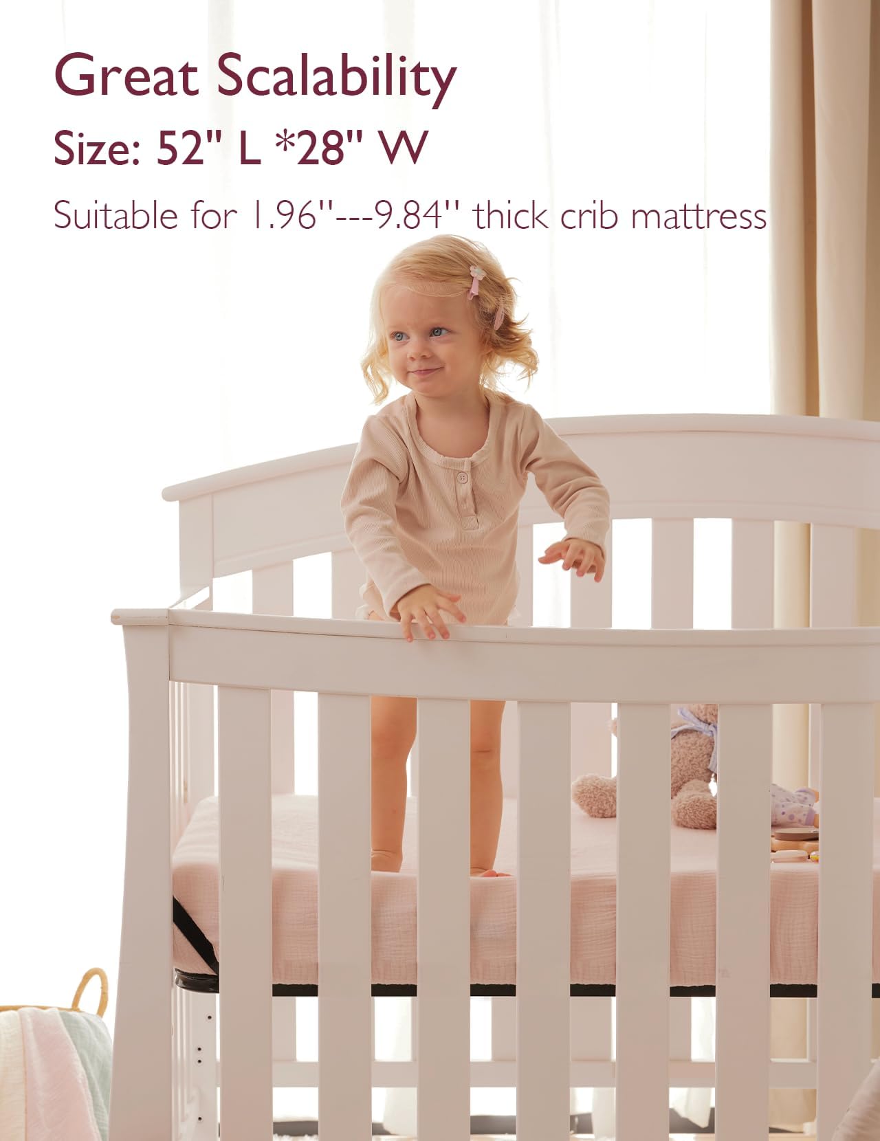 Momcozy fitted sheet with 360° wrap to keep it secure