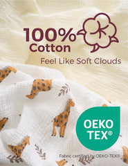 Momcozy muslin fitted sheet with quadruple inner corners for enhanced durability
