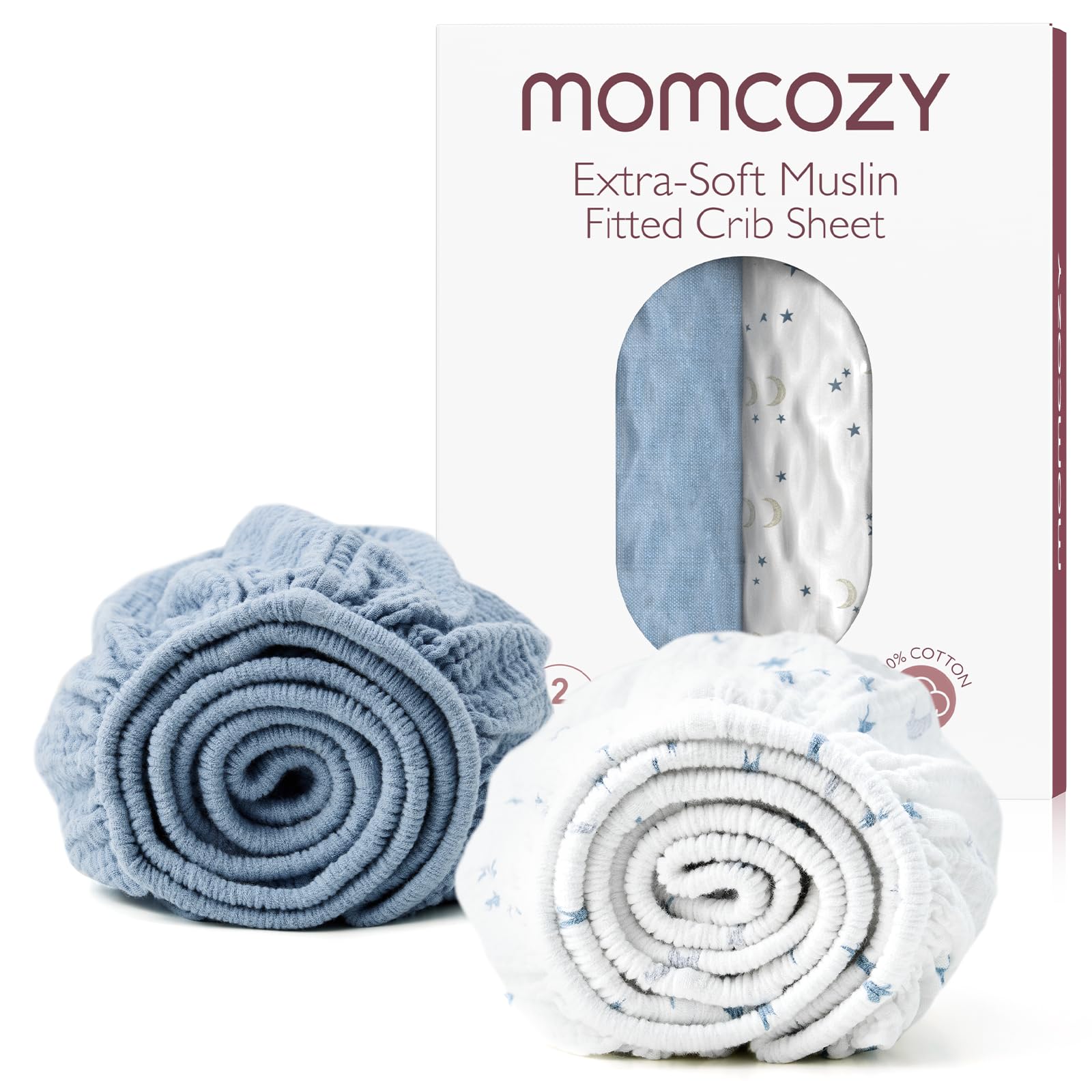 Momcozy Muslin Mini Crib Sheets Fitted—inner corner seams for tear resistance and durability.