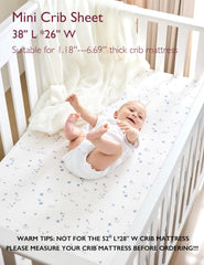 Momcozy Muslin Mini Crib Sheets Fitted—non-slip 360° wrap-around to keep the sheet in place.