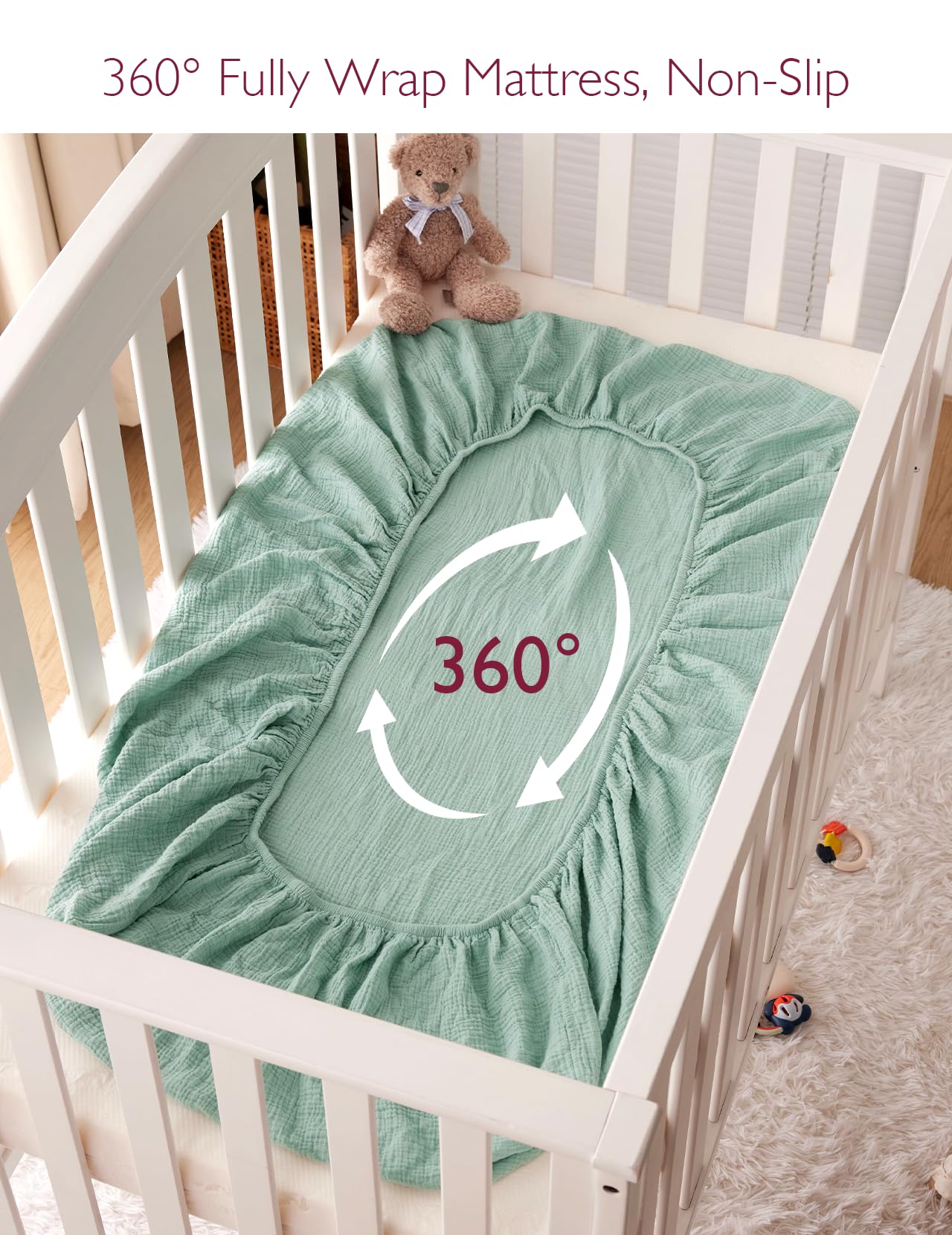 Momcozy moisture-absorbent sheet helps keep baby dry during naps.