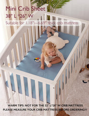 Momcozy crib sheet with non-slip 360° elastic edge keeps mattress snug.