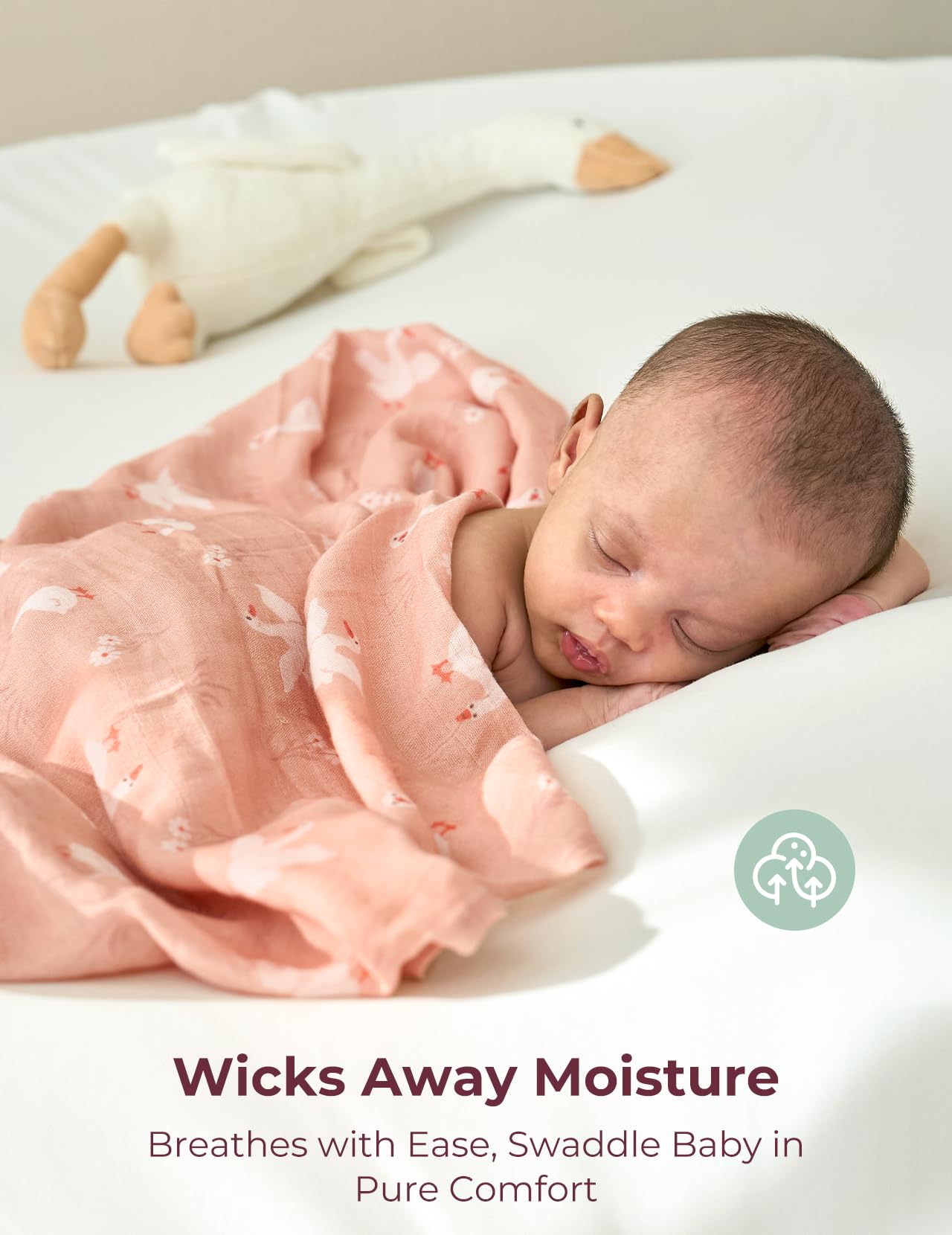Momcozy multi-use blanket serves as swaddle, burp cloth, and cover.