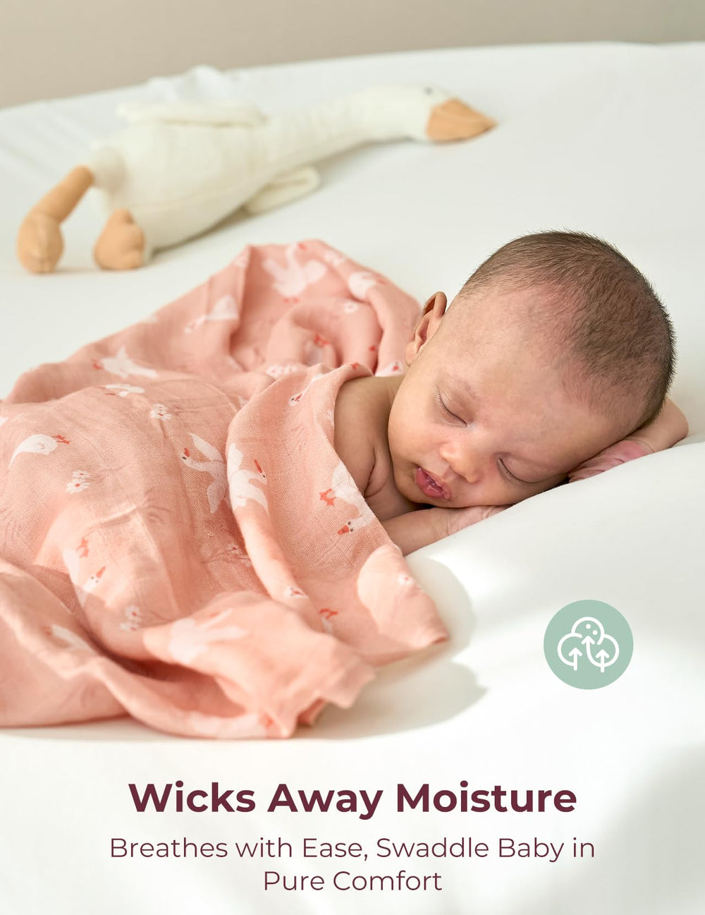 Momcozy multi-use blanket serves as swaddle, burp cloth, and cover.
