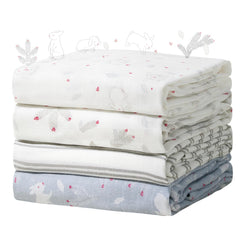 Momcozy muslin swaddle blanket 47x47 flatlay, versatile newborn comfort essential