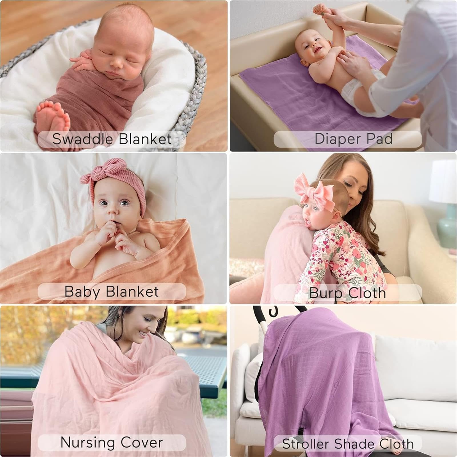 Momcozy 47x47 swaddle ensures shoulder-to-foot wrap for secure swaddling