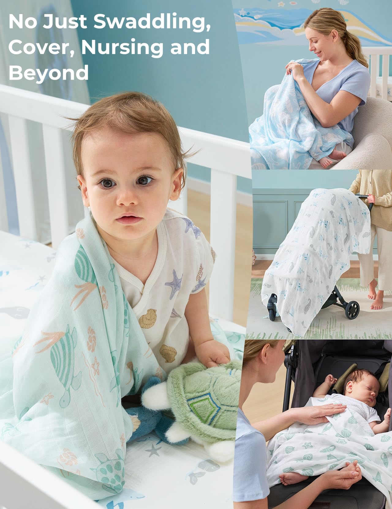Travel-friendly blanket folds compactly for on-the-go baby comfort.